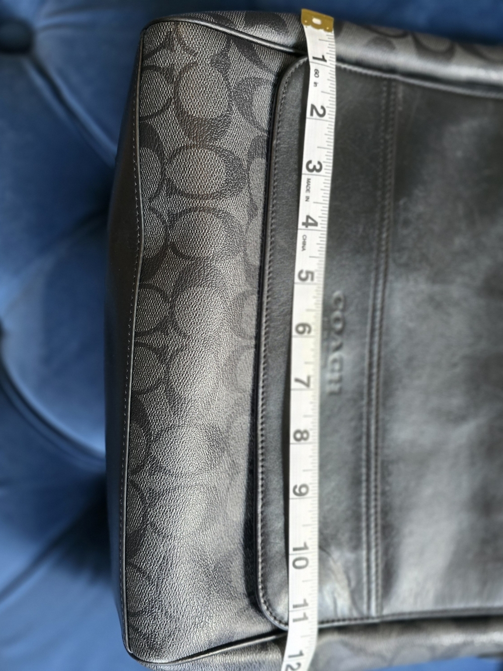 Coach Black Signature Canvas & Leather Messenger Bag - Picture 9 of 9